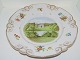 Royal CopenhagenSjælden Rokoko middagstallerken med slotsprospekt Dronninggaard fra 1800