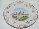 Royal CopenhagenSjælden Rokoko middagstallerken med slotsprospekt Frederiksborg Slot fra 1800