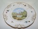 Royal CopenhagenSjælden Rokoko middagstallerken med slotsprospekt Badstuen ved Frederiksborg fra 1800