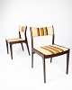 Et sæt Af 2 Stole - Mørkt Træ - Lyst Stribet Stof - Dansk Design - Uldum Møbelfabrik - 1960