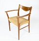 Armstol i teak og papirflet af dansk design fra 1960erne. 