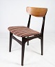 Sæt Af 2 Spisestuestole -Palisander - Stribet Stof - Schønning & Elgaard - 1960erne
