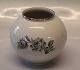 Black Rose Round vase  10.5 x 12 cm Valloe Lyngby PorcelainKPM Black  Rose with silver- platin rim
