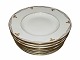 Hvidt med Guldguirlande Art Nouveau  Stor dyb suppetallerken 25,4 cm.