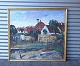 Olie på lærred, billedkunst, farver, byPoul Sørensen110x118 cm