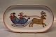 B&G Porcelain B&G 316 Oval dish 18.8 x 33.3 cm  Reindeer and sleigh ride Design Jette Frölich