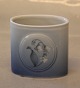 B&G 57-240 Oval vase 6.5 x 6.5 cm Convalla B&G porcelain : White/blue base, Lily-of-the-valley, form 643