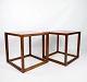 Sæt af to sidebord i teak designet af Johannes Andersen og fremstillet af Silkebord Møbelfabrik fra 1960erne. 5000m2 udstilling.