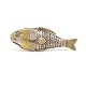 A Danish partly gilt rare silver fish vinaigrette. Laurids Møller, Aalborg, 1773-1811. L: 8,5cm