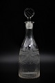 Fine old liquor glass carafe with fine grindings.H:26cm. Dia:8,5 cm.