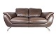 2 personers sofa polstret med brunt læder og stel af metal, fremstillet af Italsofa. 5000m2 udstilling.