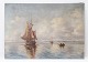 Oliemaleri med marine motiv med af A. Sten Bille fra omkring 1910.