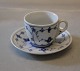 2022 Coffee Cup 5.5 x 7 cm ribbed - with 107 ribbed saucer 12.5 cm B&G Blue Traditional -  tableware Hotel
