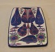 178-2901 Smørebrik  20 x 12.8 cm Inge-lise Kofoed 1960 Dekoration. Kari Christensen Aluminia kunstfajance 