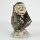 Porcelænsfigur i form af abe, nr. 1055 af Dahl Jensen.