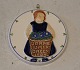 1909 Aluminia Girl with basket 909 by Chr. Joachim 662-613 8.7 cm Aluminia Royal Copenhagen faience Children Days plates