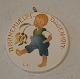 1917 b Dreng med blomst Louis Moe 8,7 cm Royal Copenhagen Aluminia fajance Børnehjælpsplatte