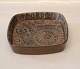870-2883 Firkantet skål, brun 17 x 17 cm Nils Thorsson, Baca, Aluminia Aluminia Baca kunstfajance