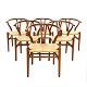 Hans J. Weger Y-stole. Hans J. Wegner: Et sæt på seks Y-stole i røgbejdset eg. Design fra 1949