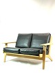 Hans J wegner, GE290 2-personers sofa i sort læder. 