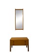 Entre sæt i form af Spejl og Lav Kommode - Lys Egetræ - Dansk Design - 1960 