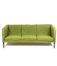 Tre pers. Sofa - Model AP 18S - Grønt uldstof - Ben af mørkt træ - Hans J. Wegner - 1960 