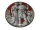 Jorgen Rasmussen silverLarge porcelain brooch with greek decoration