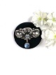 Broche af 830 sølv dekoreret med månesten.