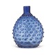 Lommelærke Conradsminde. Optisk øjnet lommelærke i lyst, blåt glas. Conradsminde ca. år 1855. H: 12,6cm