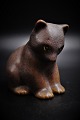 Small glazed ceramic figure of bear, design Knud Basse. Height: 14 cm.