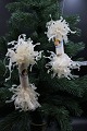Juletræspynt i pap , glaspapir og engle glansbillede.Længde: 14cm.