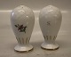 B&G Saxon Flower white porcelain 052 a Salt 7,5 cm (541) "S"	 and 052 b Pepper 7,5 cm (531) "P"