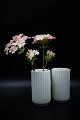 Old Lyngby vase in grooved porcelain.H:12,4cm. Dia.:7cm.