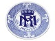 Royal Copenhagen mindeplatte fra 1921Bryllup mellem Prinsesse Margrethe og Prins Rene af Bourbon Parma