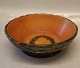 141 X Ornamental fruit bowl 7 x 22 cm Axel Sørensen 1927 Ipsen Danish Art Pottery