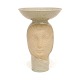 Arne Bang vase i form af buste hvorpå trompetformet skål. Stentøj. Signeret og dateret 1961. H: 27cm