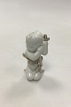 Bing & Grøndahl Blanc de Chine Figur af Havbarn med tang. Med gulddekoration No 2267