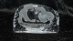 Engraved crystal glass sculpture Viking Ship NorwayMat Jonnason SwedenMeasures 16 cmHeight 10 cm