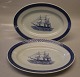 0927-46 Dish  oval, 20 x 28 cm Aluminia Faience Tranquebar Navy # 46