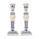 Musselmalede lysestager 1/15. Royal Copenhagen par musselmalede lysestager #15. 1. sortering uden skader. H: 23cm