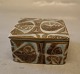 RC Faience 721-3267 Brown lidded box, squarre 4 x 8 cm , Baca, Nils Thorsson 1963 Aluminia Copenhagen Baca Faience