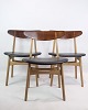 CH30 en elegant spisebordstol / salonstol i sort elegance læder af Hans J. Wegner for Carl Hansen & Søn tegnet i 1954.Mål i cm: H:75 B:51,5 D:42 SH:45