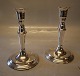 Pair of Silver candlestick Danish Silver smith Svend Toksvaerd 16 cm Marked 830 S and  Sv.T Foot filled with plaster