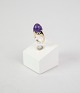 14 Karat guldring med ametyst, stemplet 585