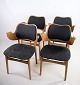 Sæt af 4, model 107 armstole, egetræ og teaktræ, Hans Olsen, 1960