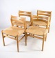 Sæt af firespisestuestole, egetræ, model BM1, Børge Mogensen, 1960