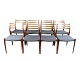 8 spisestuestole, palisander, model NO 78, N.O Møller, 1960