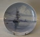 B&G 7710-357-20 Plate: Ship outside Copenhagen Habour 20 cm Signed CMO B&G Porcelain