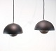 Sæt Af To Flowerpot Pendler - Model VP1 - Sort - Verner Panton