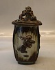 20160 Kgl. Trekantet vase med relieffer 20 cm, Bode Willumsen, marts 1928 Kongelig Dansk Stentøj